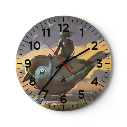 Reloj de pared - Reloj de vidrio - Una parada en un viaje fantástico - 40x40 cm
