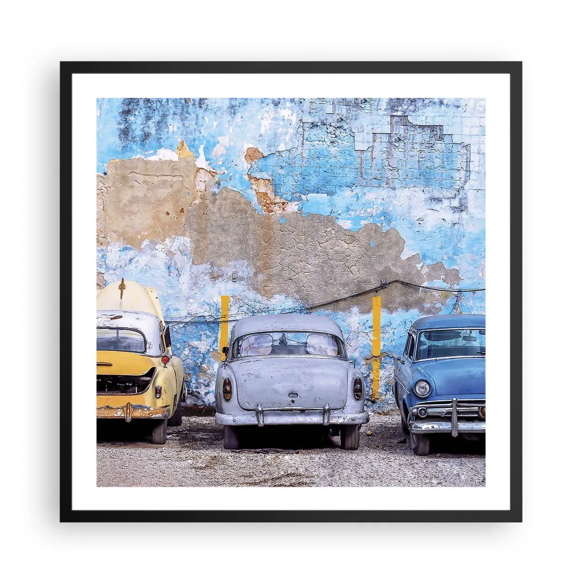 Póster en marco negro - Reunión de veteranos - 60x60 cm