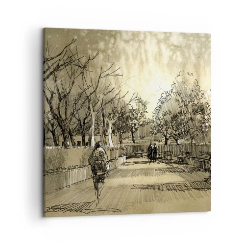 Cuadro sobre lienzo - Impresión de Imagen - Un momento hecho a pluma - 50x50 cm