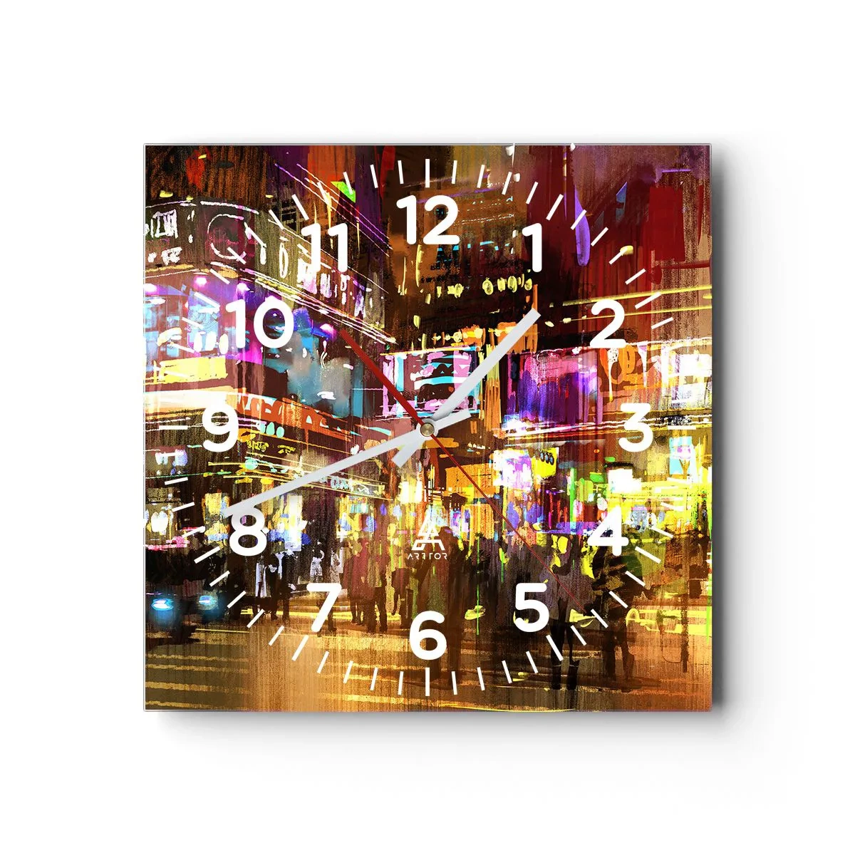 Reloj de pared - Reloj de vidrio - En un mar de luz - 30x30 cm