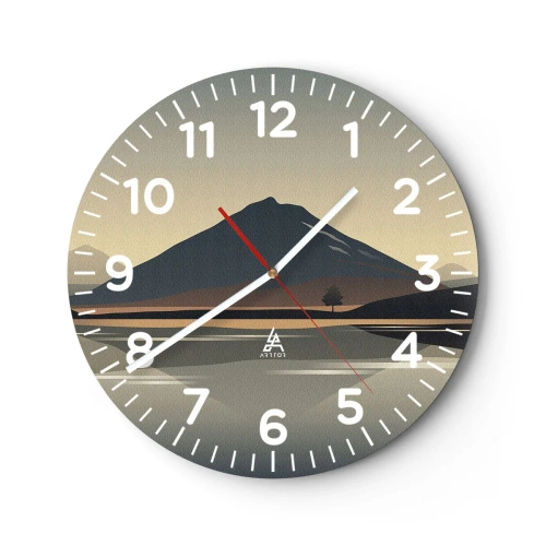 Reloj de pared - Reloj de vidrio - Reflejo de espejo - 30x30 cm