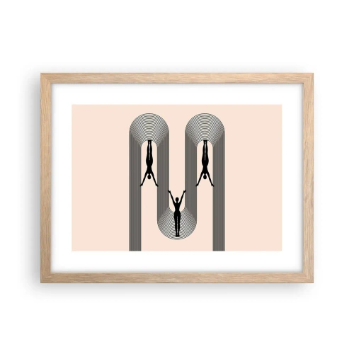 Póster en marco roble claro - Al revés, o no - 40x30 cm