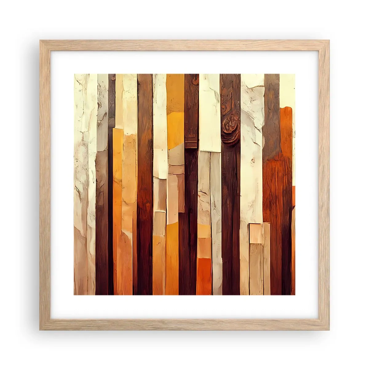 Póster en marco roble claro - Himno de los árboles del bosque - 40x40 cm