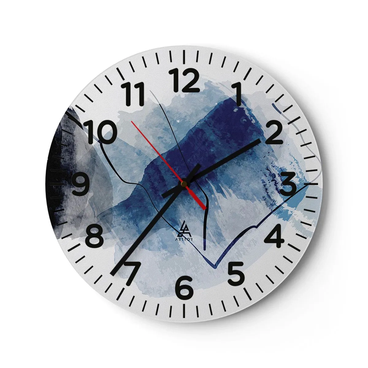 Reloj de pared - Reloj de vidrio - Montaña helada - 30x30 cm