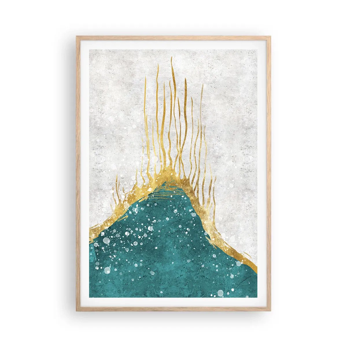 Póster en marco roble claro - Marea dorada - 70x100 cm