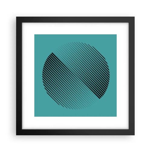 Póster en marco negro - El círculo: una variación geométrica - 30x30 cm