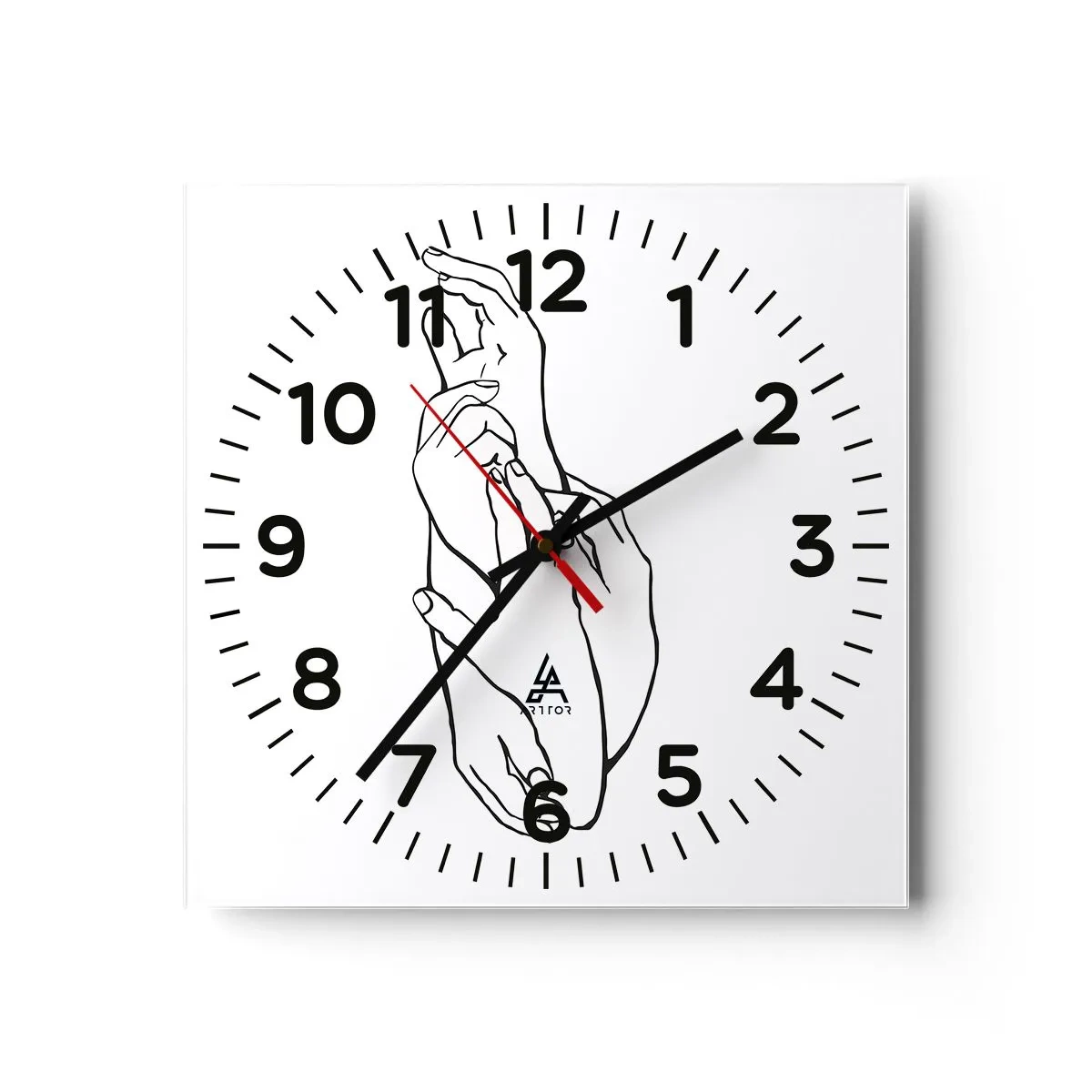 Reloj de pared - Reloj de vidrio - El tacto - 30x30 cm