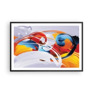 Póster en marco negro - Danza de los elementos - 91x61 cm