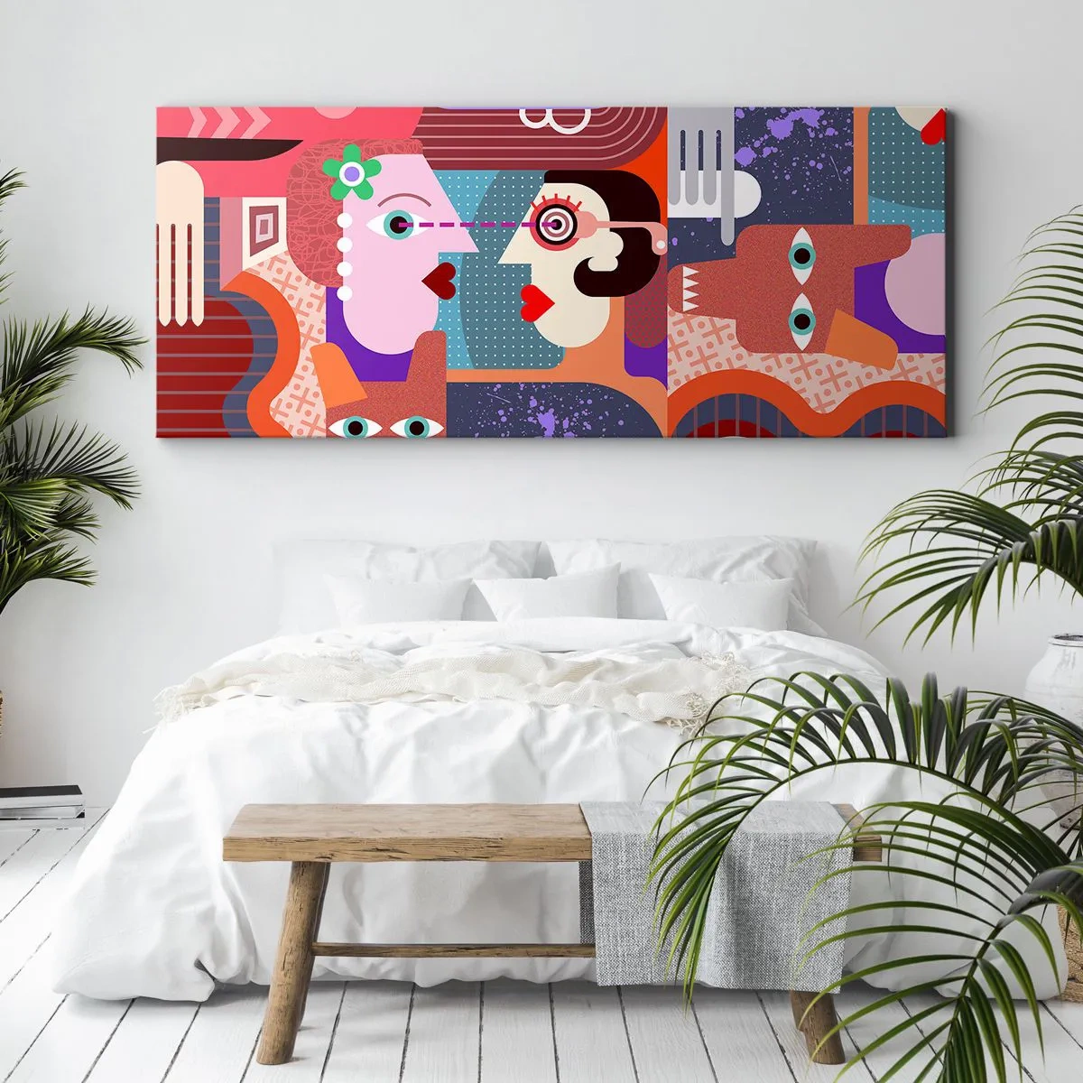 Cuadro sobre lienzo - Impresión de Imagen - Cara a cara - 100x40 cm