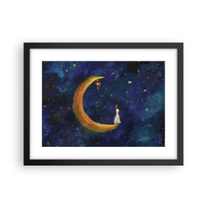 Póster en marco negro - La llamada de la Luna - 40x30 cm