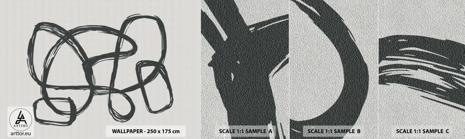 Muestra de fotomural Premium Sand - Abstracción en bucle - bohemia, Pedazo, minimalista - 100x30 cm
