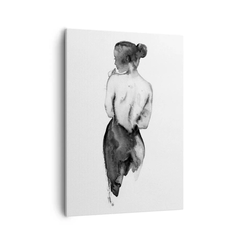Cuadro sobre lienzo - Impresión de Imagen - La figura de una mujer capturada en sutil acuarela. - 50x70cm - Sin ella el mundo deja de tener sentido - Decoración de pared moderna para salón y dormitorio ARTTOR