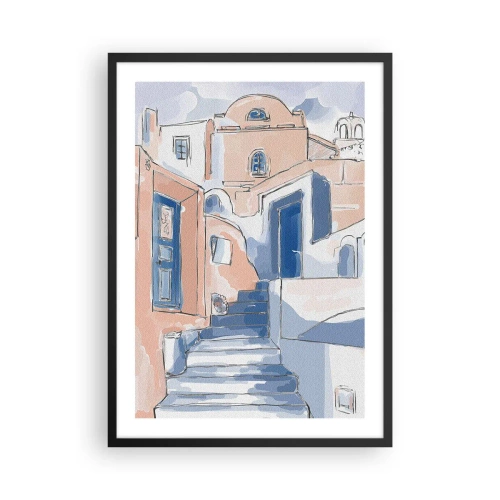 Póster en marco negro - Ciudad exótica - 50x70 cm
