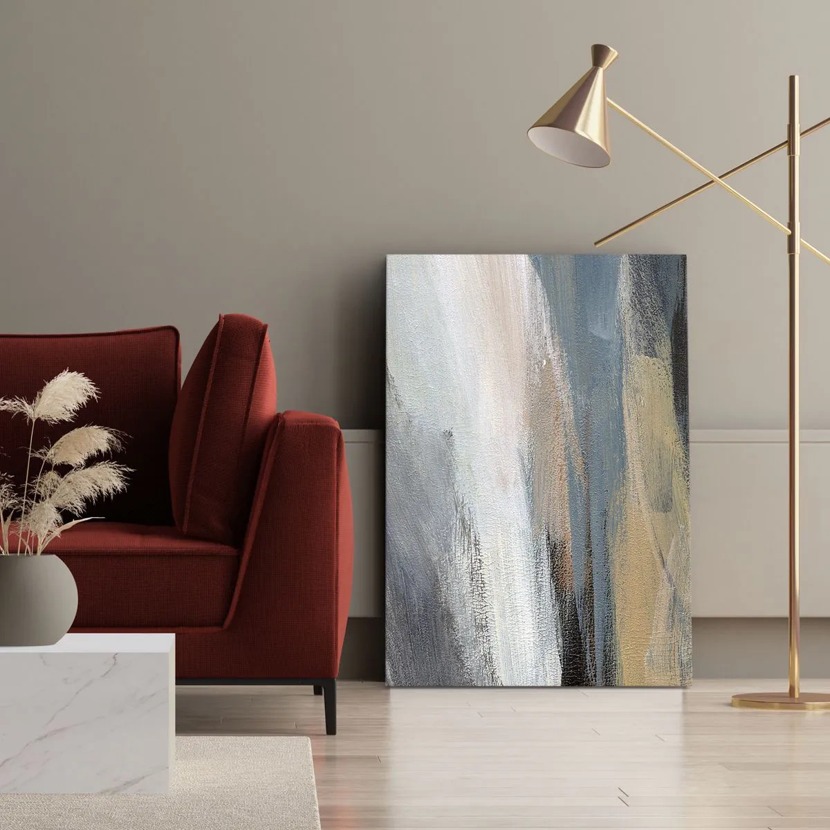 Cuadro sobre lienzo - Impresión de Imagen - Abstracción: paisaje nórdico - 65x120 cm