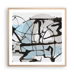 Póster en marco roble claro - Azul a pesar de todo - 60x60 cm