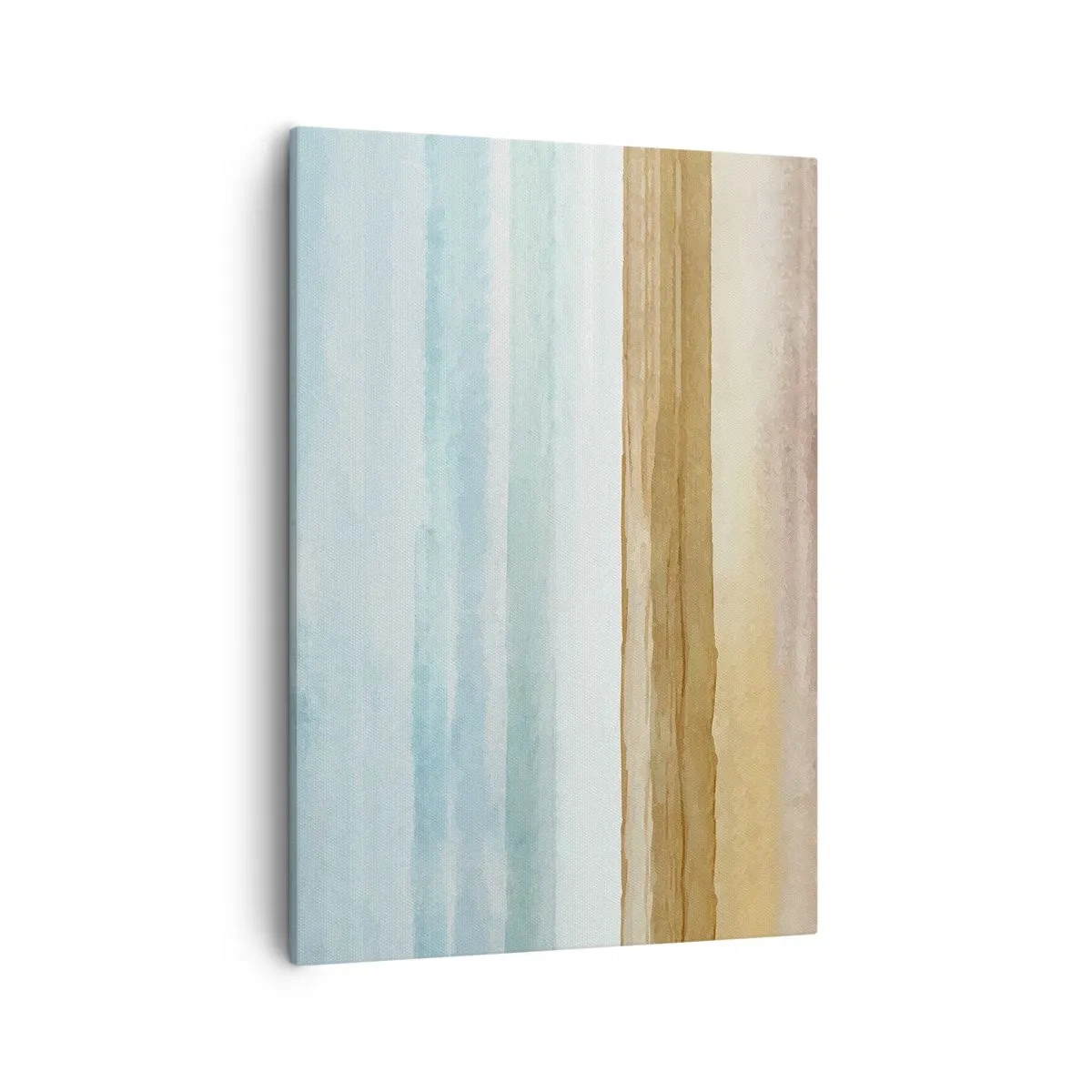 Cuadro sobre lienzo - Impresión de Imagen - Paisaje de playa abstracto en tonos pastel - 50x70cm - Serenidad - Decoración de pared moderna para salón y dormitorio ARTTOR