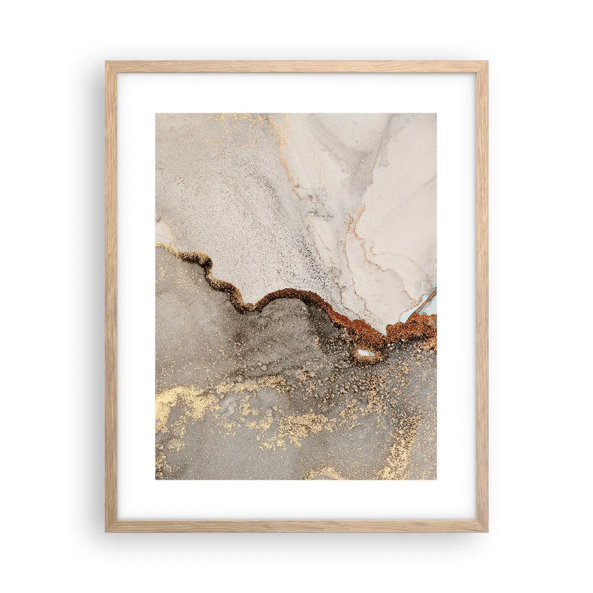 Póster en marco roble claro - En la frontera de los colores - 40x50 cm