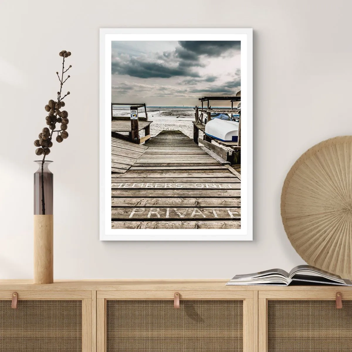 Póster en marco blanco - La playa del norte - 70x100 cm