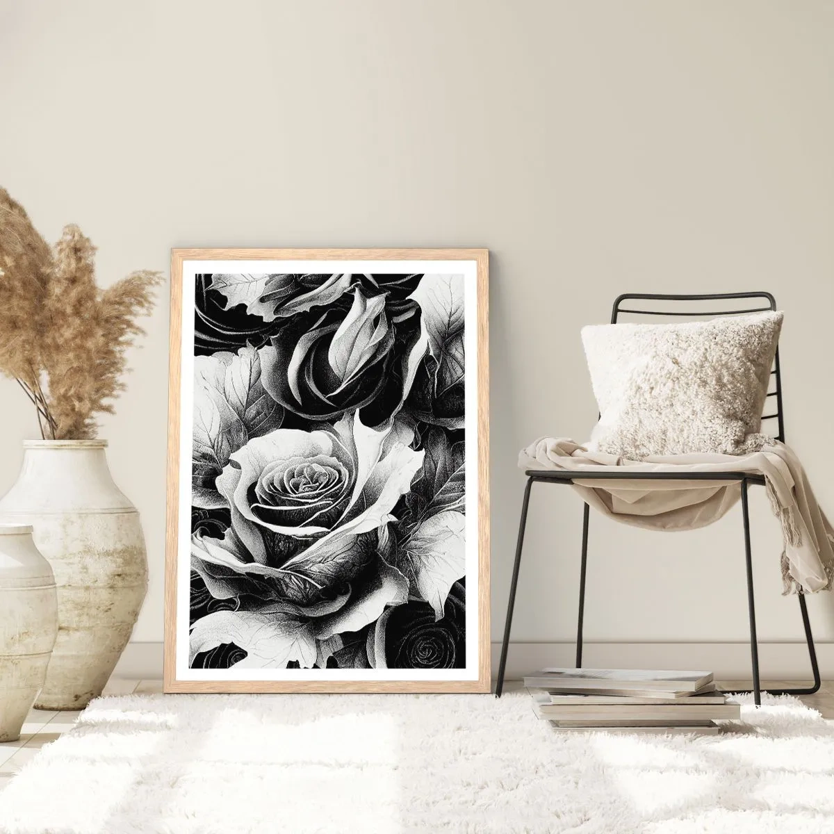 Póster en marco roble claro - Siempre como una reina - 50x70 cm