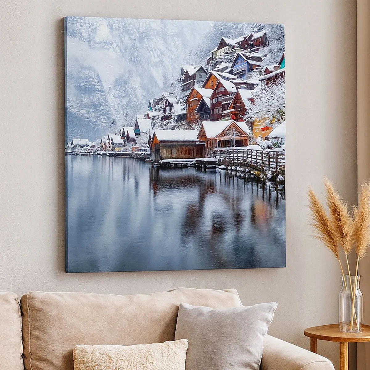 Cuadro sobre lienzo - Impresión de Imagen - En un decorado de invierno - 30x30 cm