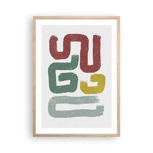 Póster en marco roble claro - En un idioma desconocido - 50x70 cm