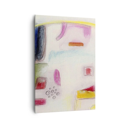 Cuadro sobre lienzo - Impresión de Imagen - Formas abstractas coloridas sobre un fondo claro - 70x100cm - Convexo, cóncavo, plano - Decoración de pared moderna para salón y dormitorio ARTTOR