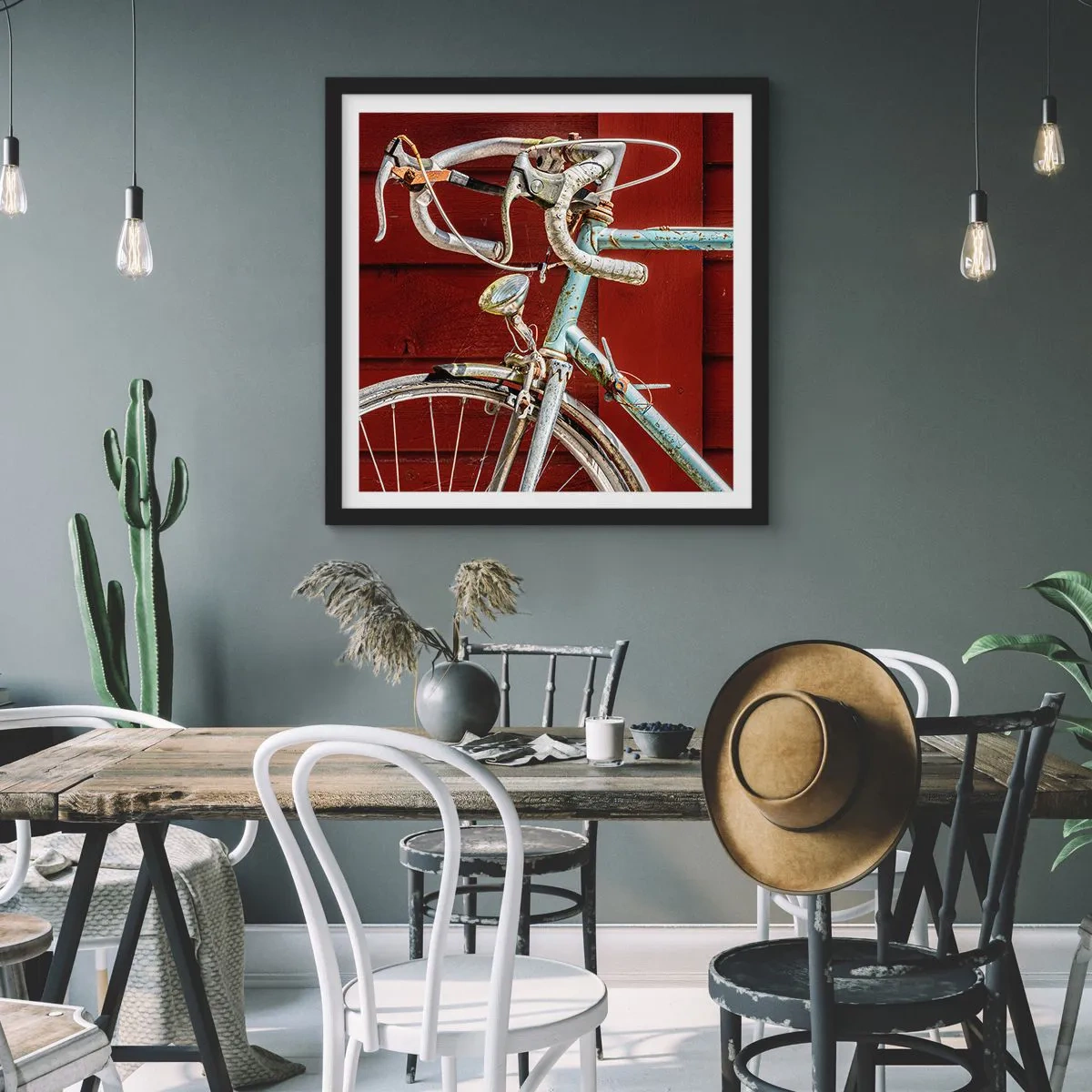 Póster en marco negro - Creada para las victorias - 40x40 cm