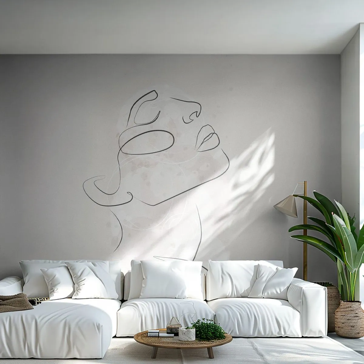 Fotomural Standard Eco - Contorno de un sueño - cara de mujer, Mujer, Gráficos - 250x175 cm