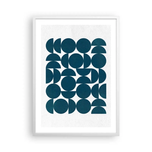 Póster en marco blanco - Círculos y semicírculos - 50x70 cm