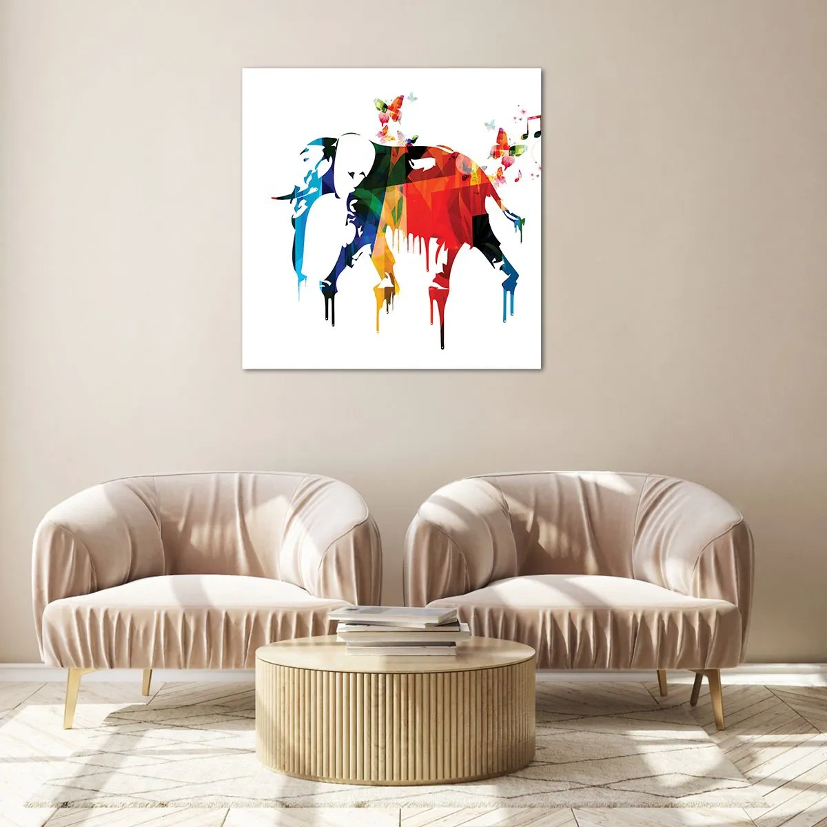 Cuadro sobre vidrio - Impresiones sobre Vidrio - Todo el mundo puede bailar - 40x40 cm