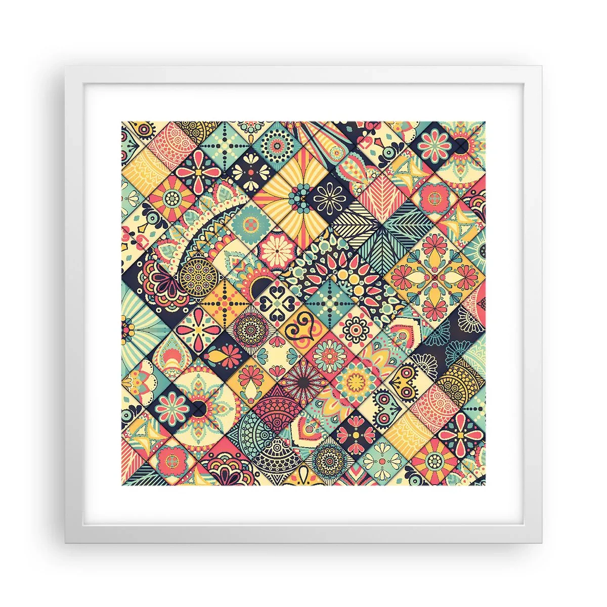 Póster en marco blanco - Clima marroquí - 40x40 cm