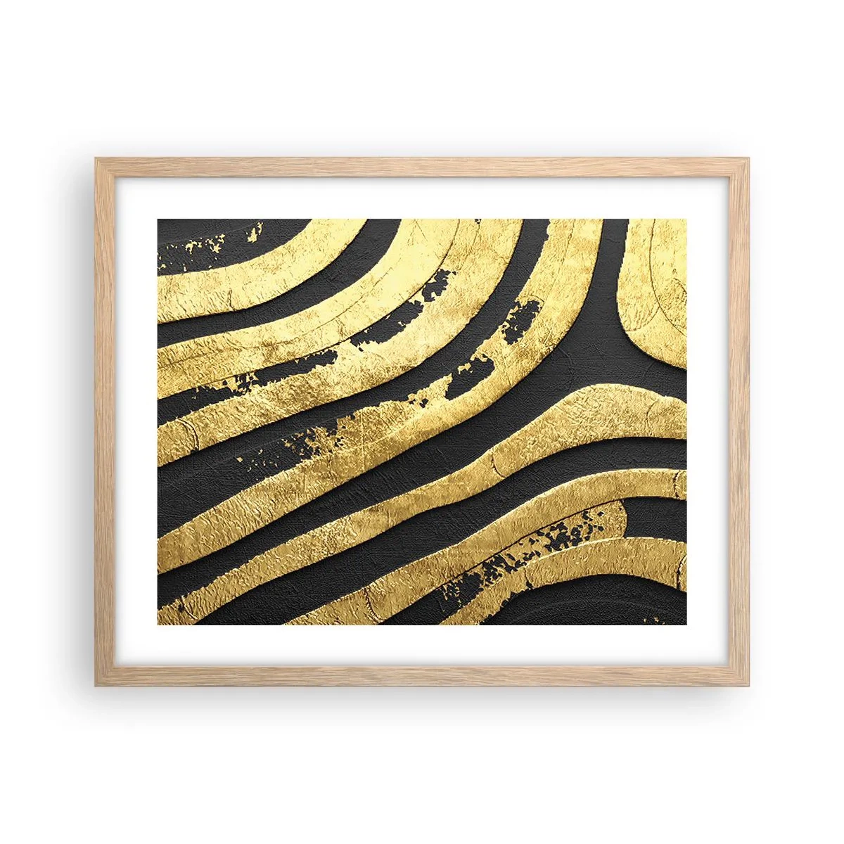 Póster en marco roble claro - Todo fluye - 50x40 cm