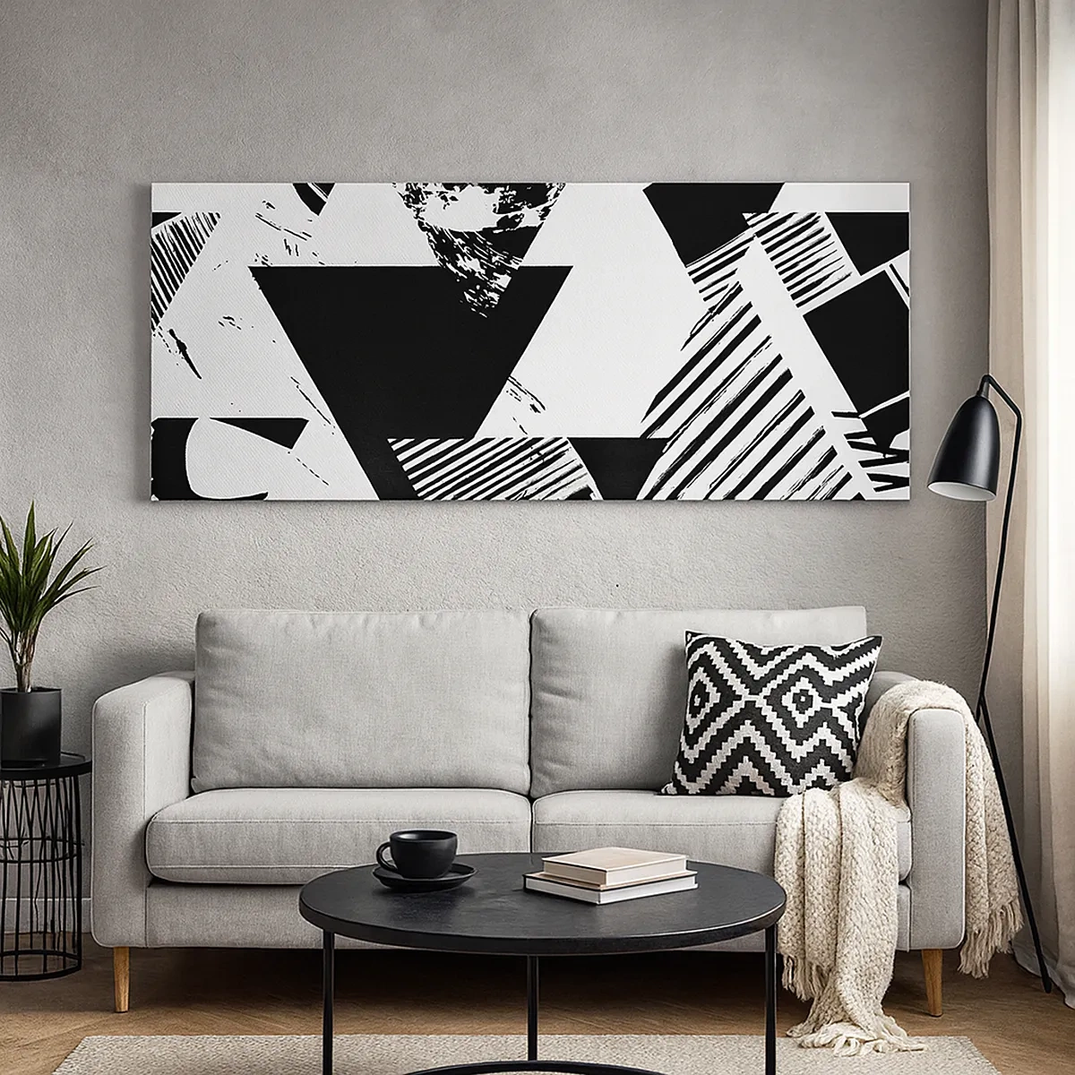 Cuadro sobre lienzo - Impresión de Imagen - Una lluvia de triángulos - 30x30 cm