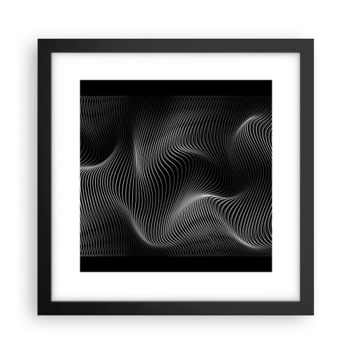 Póster en marco negro - La danza de la luz en el espacio - 30x30 cm