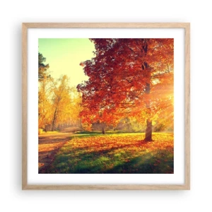 Póster en marco roble claro - El rojo es hermoso - 50x50 cm