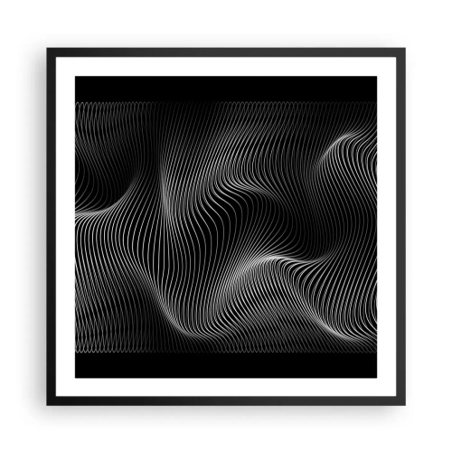 Póster en marco negro - La danza de la luz en el espacio - 60x60 cm