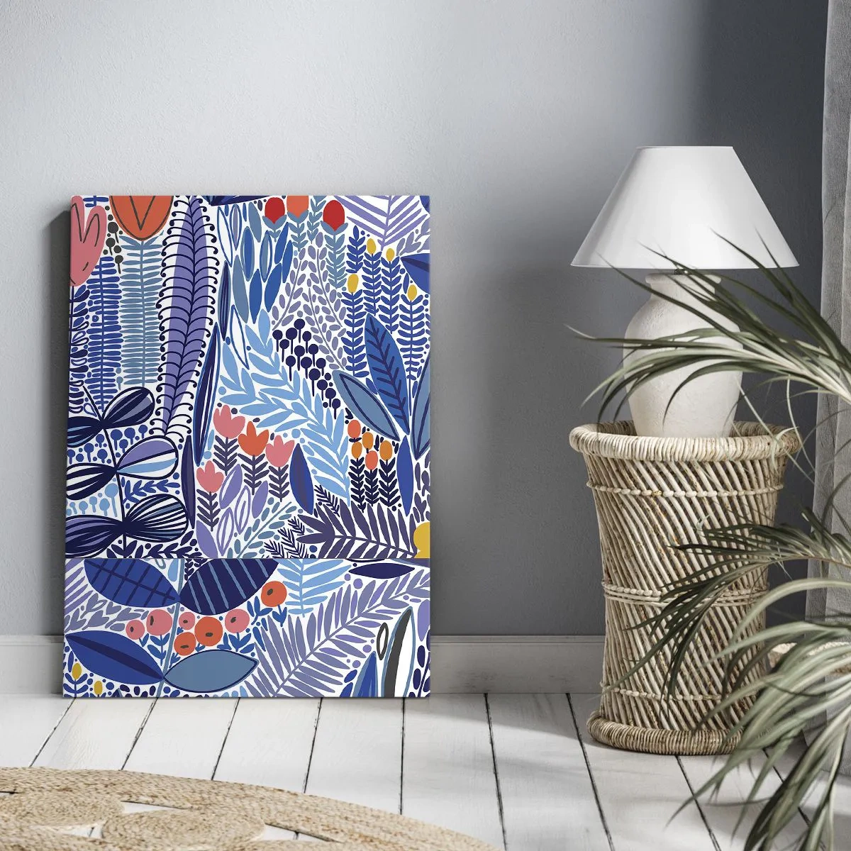 Cuadro sobre lienzo - Impresión de Imagen - Jardín hawaiano - 45x80 cm