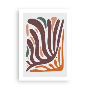Póster - Abstracción orgánica en tonos cálidos de marrón y naranja. - 50x70cm - Composición orgánica - Decoración de pared moderna para salón y dormitorio ARTTOR