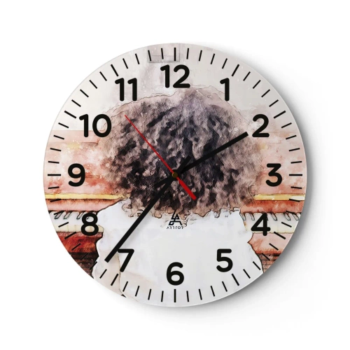 Reloj de pared - Reloj de vidrio - Descubriendo un mundo nuevo - 40x40 cm