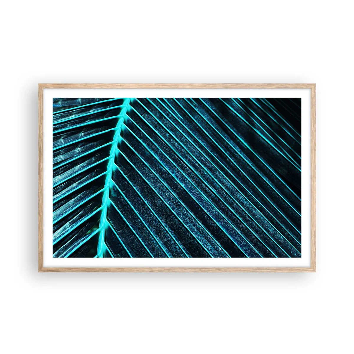 Póster en marco roble claro - La textura del verde - 91x61 cm