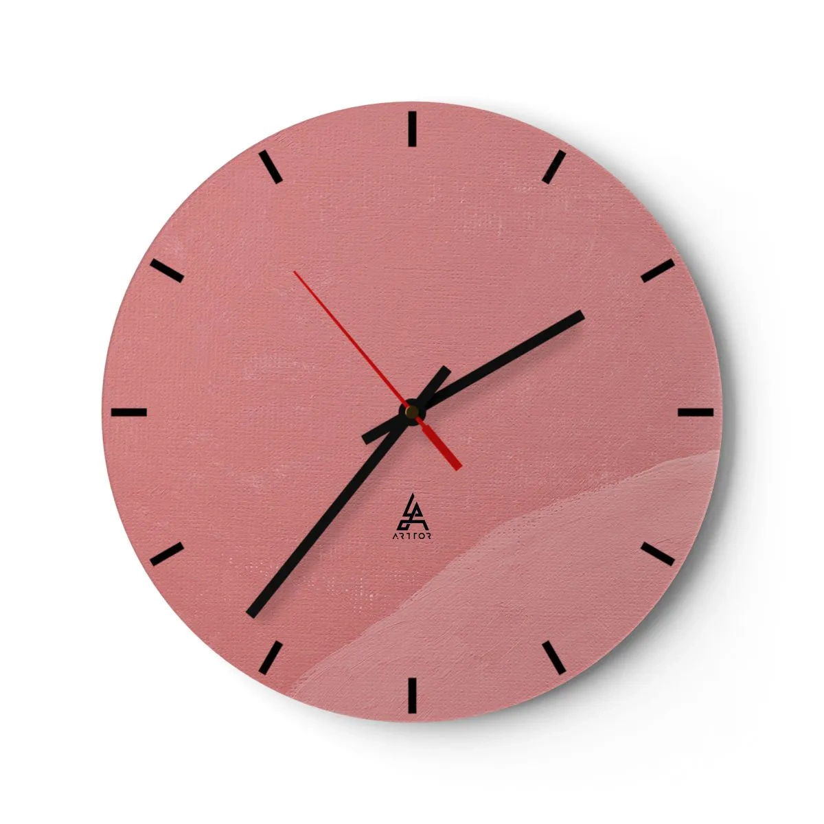 Reloj de pared - Reloj de vidrio - Composición orgánica en rosa - 40x40 cm