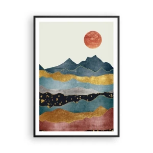 Póster en marco negro - Sección transversal del mundo - 70x100 cm