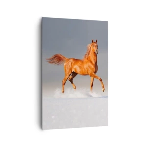 Cuadro sobre lienzo - Impresión de Imagen - Un caballo al galope contra un cielo azul. - 80x120cm - Danza al viento - Decoración de pared moderna para salón y dormitorio ARTTOR