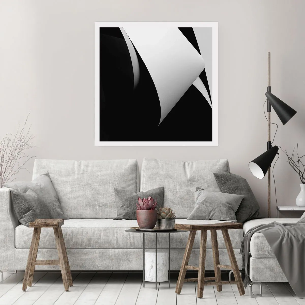 Póster - Planos de luz desde las profundidades de la sombra - 60x60 cm