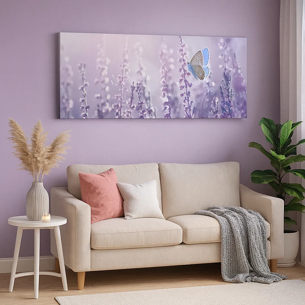 Cuadro sobre lienzo - Impresión de Imagen - El beso de una mariposa - 30x30 cm