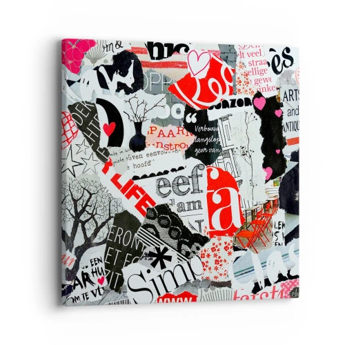 Cuadro sobre lienzo - Impresión de Imagen - Collage hipster - 40x40 cm