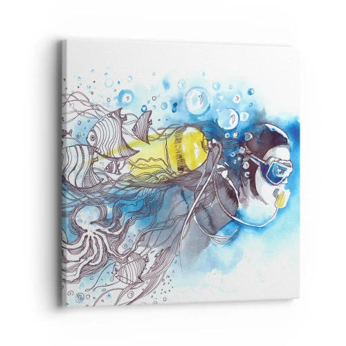 Cuadro sobre lienzo - Impresión de Imagen - Sumergirse en lo desconocido - 40x40 cm
