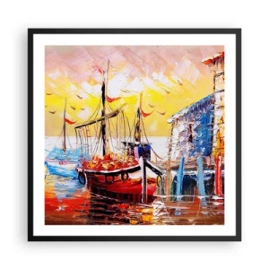 Póster en marco negro - Feliz regreso - 60x60 cm