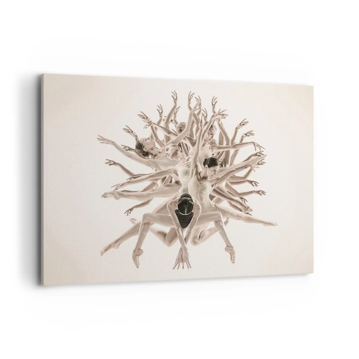 Cuadro sobre lienzo - Impresión de Imagen - Composición abstracta de bailarines en movimiento. - 100x70cm - Floreciendo en la danza - Decoración de pared moderna para salón y dormitorio ARTTOR