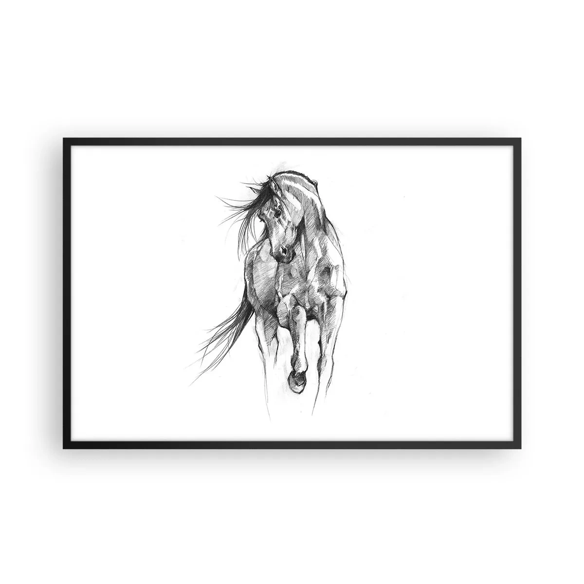 Póster en marco negro - En un elegante trote - 91x61 cm